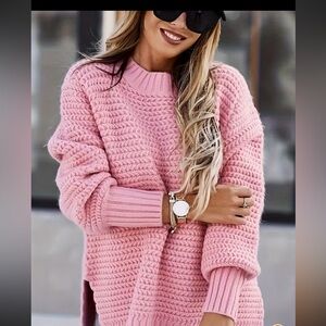 Plus Size -3x
Loose-Fitting Pullovers for Plus-Size Women, Cozy Pink Sweater